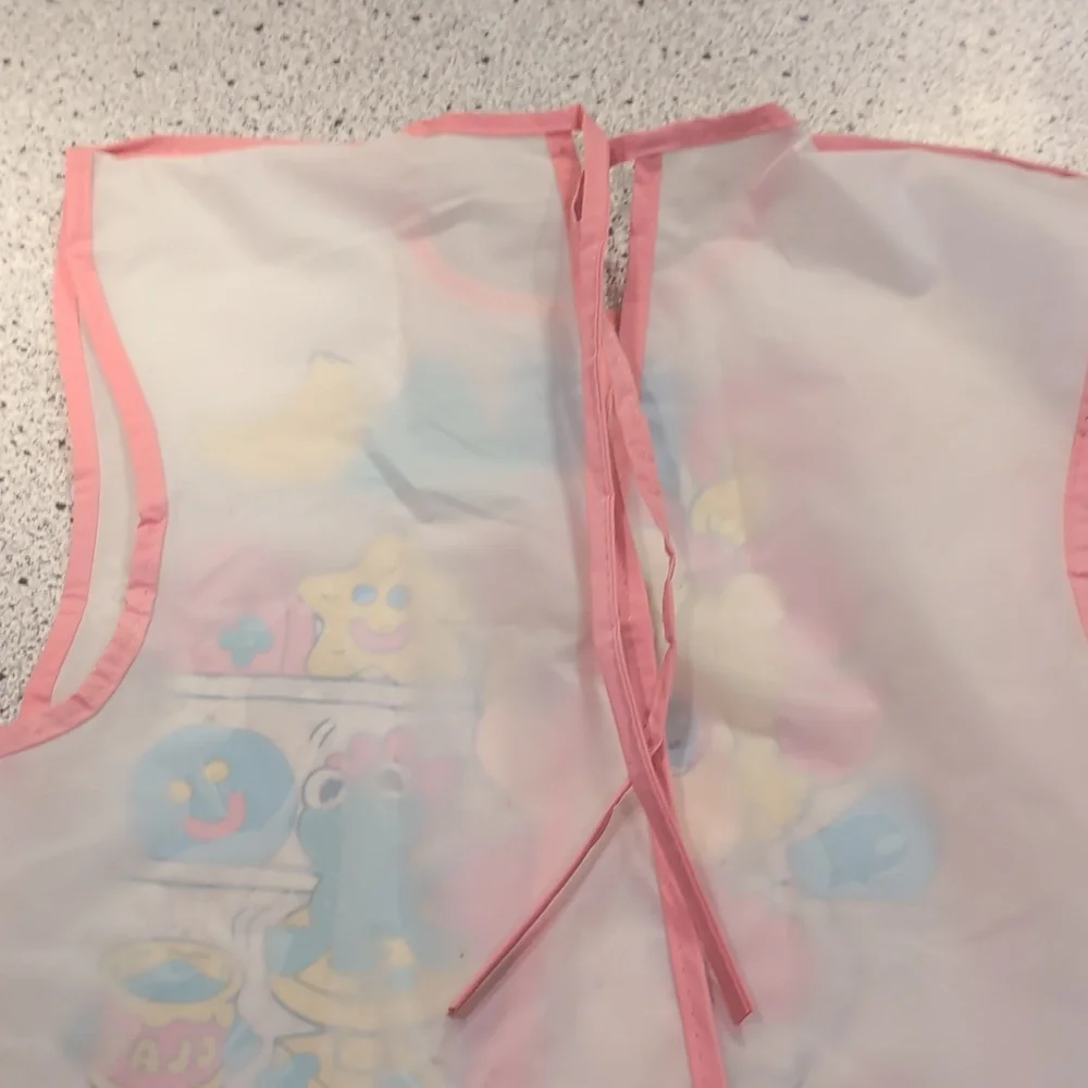 Vintage 1989 Vinyl Bib Miss Piggy And Kermit The Frog Arm Holes Food Catcher